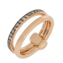 Load image into Gallery viewer, Pomellato Iconica Rose Gold Band Ring Brown Diamonds-image1