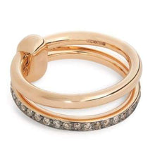 Load image into Gallery viewer, Pomellato Iconica Rose Gold Band Ring Brown Diamonds-image2