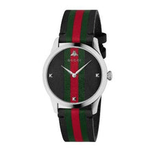 Load image into Gallery viewer, Gucci G-Timeless Web-stripe 38mm Leather Black - Luce Jewelry