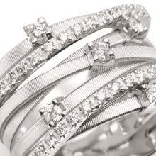 Load image into Gallery viewer, Marco Bicego Goa Seven Strand Ring Pave Diamond White Gold - Luce Jewelry