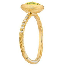 Load image into Gallery viewer, Marco Bicego Jaipur Color 18K Yellow Gold Gemstone and Diamond Stackable Ring Peridot - Luce Jewelry