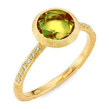 Load image into Gallery viewer, Marco Bicego Jaipur Color 18K Yellow Gold Gemstone and Diamond Stackable Ring Peridot - Luce Jewelry
