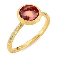 Load image into Gallery viewer, Marco Bicego Jaipur Color 18K Yellow Gold Gemstone and Diamond Stackable Ring Pink Tourumaline - Luce Jewelry