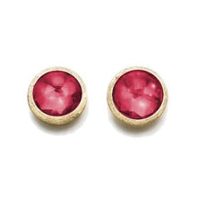 Load image into Gallery viewer, Marco Bicego Jaipur Color 18K Yellow Gold Gemstone Stud Earrings Garnet - Luce Jewelry