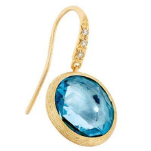 Load image into Gallery viewer, Marco Bicego Jaipur Color Diamond Accent Hook Earrings S Blue Topaz - Luce Jewelry