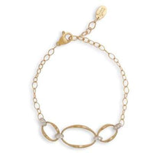 Load image into Gallery viewer, Marco Bicego Marrakech Onde 18K Yellow Gold and Diamond Link Three Station Bracelet - Luce Jewelry