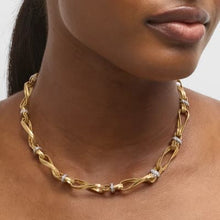 Load image into Gallery viewer, Marco Bicego Marrakech Onde 18K Yellow Gold Twisted Double Coil Link Necklace With Diamonds - Luce Jewelry