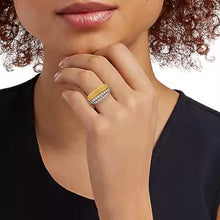 Load image into Gallery viewer, Marco Bicego Masai 18K Yellow Gold 4-Strand Coil Ring With Diamond 2 Pavé Bands - Luce Jewelry