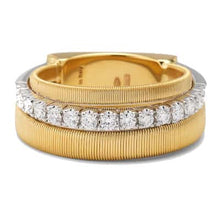 Load image into Gallery viewer, Marco Bicego Masai 18K Yellow Gold 4-Strand Coil Ring With Diamond Pavé Band - Luce Jewelry