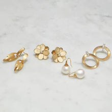 Load image into Gallery viewer, Marco Bicego Petali 18K Yellow Gold and Diamond Flower Stud Earrings - Luce Jewelry