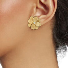 Load image into Gallery viewer, Marco Bicego Petali 18K Yellow Gold and Diamond Flower Stud Earrings - Luce Jewelry