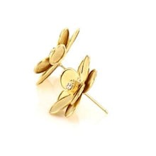 Load image into Gallery viewer, Marco Bicego Petali 18K Yellow Gold and Diamond Flower Stud Earrings - Luce Jewelry