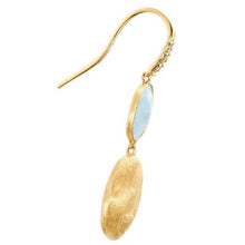 Load image into Gallery viewer, Marco Bicego Siviglia 18K Yellow Gold Aquamarine Earrings with Diamond Hook - Luce Jewelry
