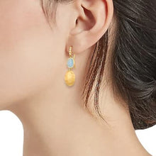 Load image into Gallery viewer, Marco Bicego Siviglia 18K Yellow Gold Aquamarine Earrings with Diamond Hook - Luce Jewelry