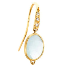 Load image into Gallery viewer, Marco Bicego Siviglia 18K Yellow Gold Aquamarine Earrings with Diamond Hook - Luce Jewelry