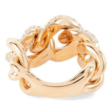 Load image into Gallery viewer, Pomellato Catene Gourmette Link Rose Gold Ring With Diamonds - Luce Jewelry