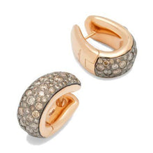 Load image into Gallery viewer, Pomellato Iconica Bold Hoop Earrings Pave Brown Diamond - Luce Jewelry