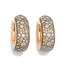 Load image into Gallery viewer, Pomellato Iconica Bold Hoop Earrings Pave Brown Diamond - Luce Jewelry