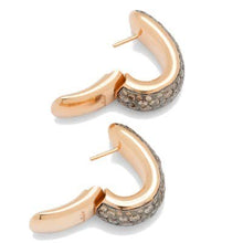 Load image into Gallery viewer, Pomellato Iconica Bold Hoop Earrings Pave Brown Diamond - Luce Jewelry