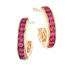 Load image into Gallery viewer, Pomellato Together Hoop Earrings Rose Gold Ruby - Luce Jewelry