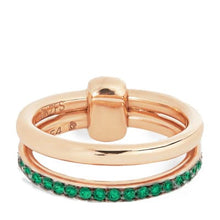 Load image into Gallery viewer, Pomellato Together Rose Gold Band Ring Emerald - Luce Jewelry