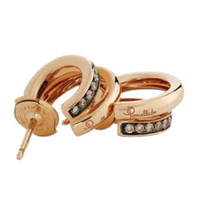 Load image into Gallery viewer, Pomellato Together Twin-Hoop Earrings Rose Gold Brown Diamond - Luce Jewelry