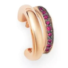 Load image into Gallery viewer, Pomellato Together Twin-Hoop Earrings Rose Gold Ruby - Luce Jewelry