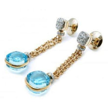 Load image into Gallery viewer, Pomellato Nudo Chain Earrings Sky Blue Topaz Diamond - Luce Jewelry
