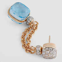 Load image into Gallery viewer, Pomellato Nudo Chain Earrings Sky Blue Topaz Diamond - Luce Jewelry
