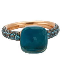 Load image into Gallery viewer, Pomellato Nudo Classic Ring London Blue Topaz & Lapis with Blue Sapphires Pave - Luce Jewelry