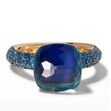 Load image into Gallery viewer, Pomellato Nudo Deep Blue Classic Ring London Blue Topaz & Lapis Diffused Topaz - Luce Jewelry