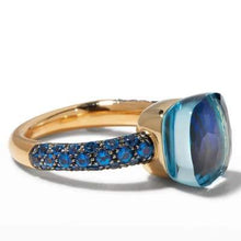 Load image into Gallery viewer, Pomellato Nudo Deep Blue Classic Ring London Blue Topaz & Lapis Diffused Topaz - Luce Jewelry