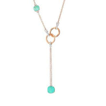 Load image into Gallery viewer, Pomellato Nudo Deep Blue Lariat Necklace Sky Blue Topaz and Chrysoprase-image1