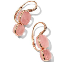 Load image into Gallery viewer, Pomellato Nudo Double Stones Drop Earrings Rose Quartz & Chalcedony Brown Diamond - Luce Jewelry
