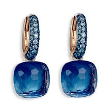 Load image into Gallery viewer, Pomellato Nudo Earrings London Blue Topaz & Lapis with Blue Sapphires Pave - Luce Jewelry