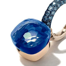 Load image into Gallery viewer, Pomellato Nudo Earrings London Blue Topaz & Lapis with Blue Sapphires Pave - Luce Jewelry