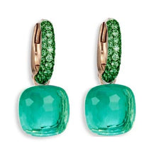 Load image into Gallery viewer, Pomellato Nudo Earrings London Prasiolite & Malachite With Tsavorites Pave - Luce Jewelry