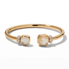 Load image into Gallery viewer, Pomellato Nudo Open Bangle White Topaz Mother-Of-Pearl Diamonds - Luce Jewelry
