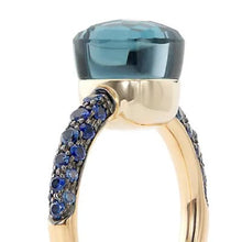 Load image into Gallery viewer, Pomellato Nudo Petit Ring London Blue Topaz & Lapis with Blue Sapphires Pave - Luce Jewelry