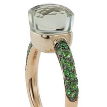 Load image into Gallery viewer, Pomellato Nudo Petit Ring London Prasiolite & Malachite With Tsavorites Pave - Luce Jewelry