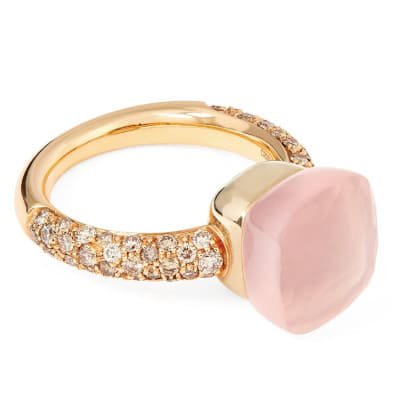 Pomellato Nudo Classic Ring Rose Quartz Diamond