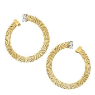 Marco Bicego Masai 18K Yellow Gold and Diamond Large Wrap Hoop Earrings-image01