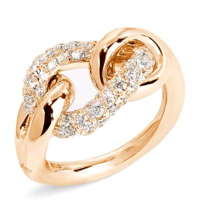 Pomellato Catene Rose Gold Ring Diamonds-image1