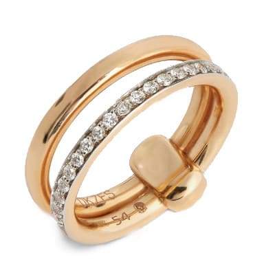 Pomellato Iconica Rose Gold Band Ring Diamonds-image1