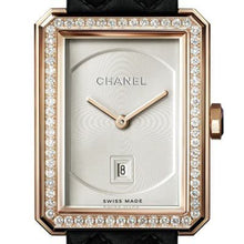 Load image into Gallery viewer, Chanel Boy-Friend M Quilted Pattern Diamond Bezel Beige Gold H6591 - Luce Jewelry
