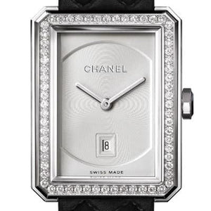 Chanel Boy-Friend M Quilted Pattern Diamond Bezel H6402 - Luce Jewelry