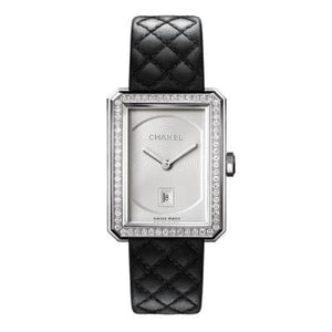 Chanel Boy-Friend M Quilted Pattern Diamond Bezel H6402 - Luce Jewelry