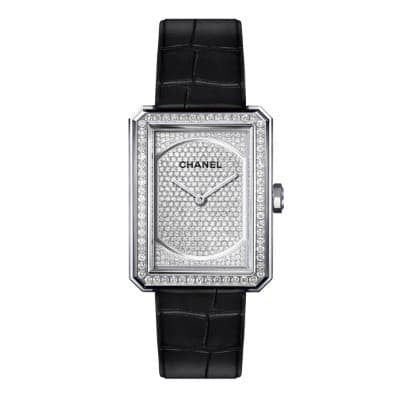 Chanel Boy-Friend M White Gold Diamond Bezel & Dial H6674 - Luce Jewelry