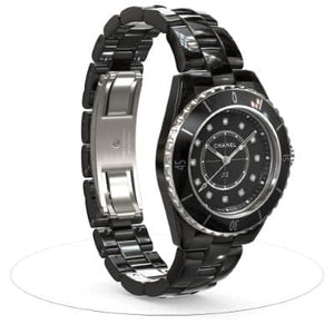 Chanel J12 Black Ceramic Diamond Index 33mm H5701 - Luce Jewelry