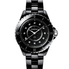 Load image into Gallery viewer, Chanel J12 Black Ceramic Diamond Index 33mm H5701 - Luce Jewelry
